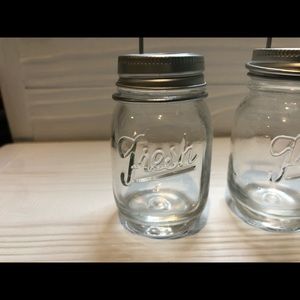4 mini mason jar picture or postcard holders